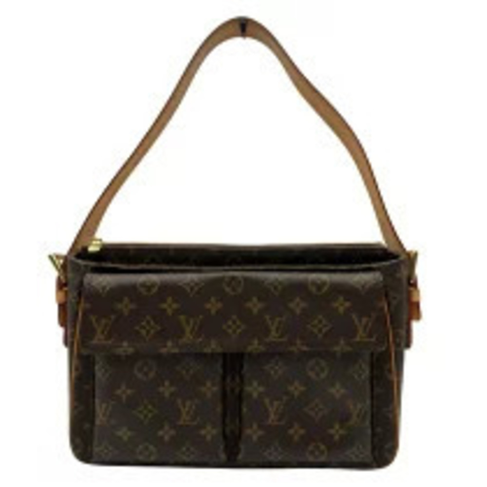 Louis Vuitton Vivacite Black Monogram Canvas Leather Tote Bag